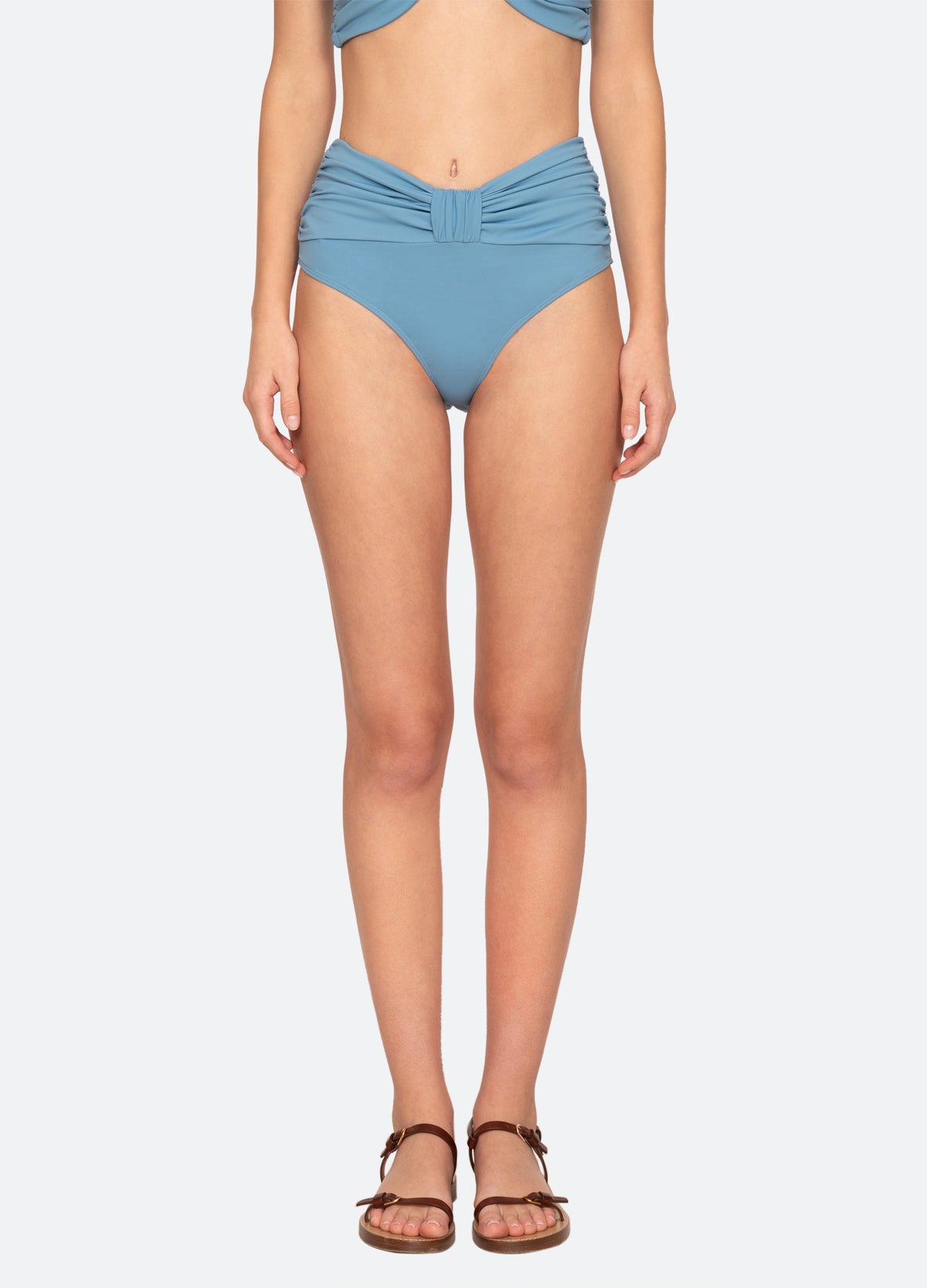 blue-carmella bikini bottom-front view