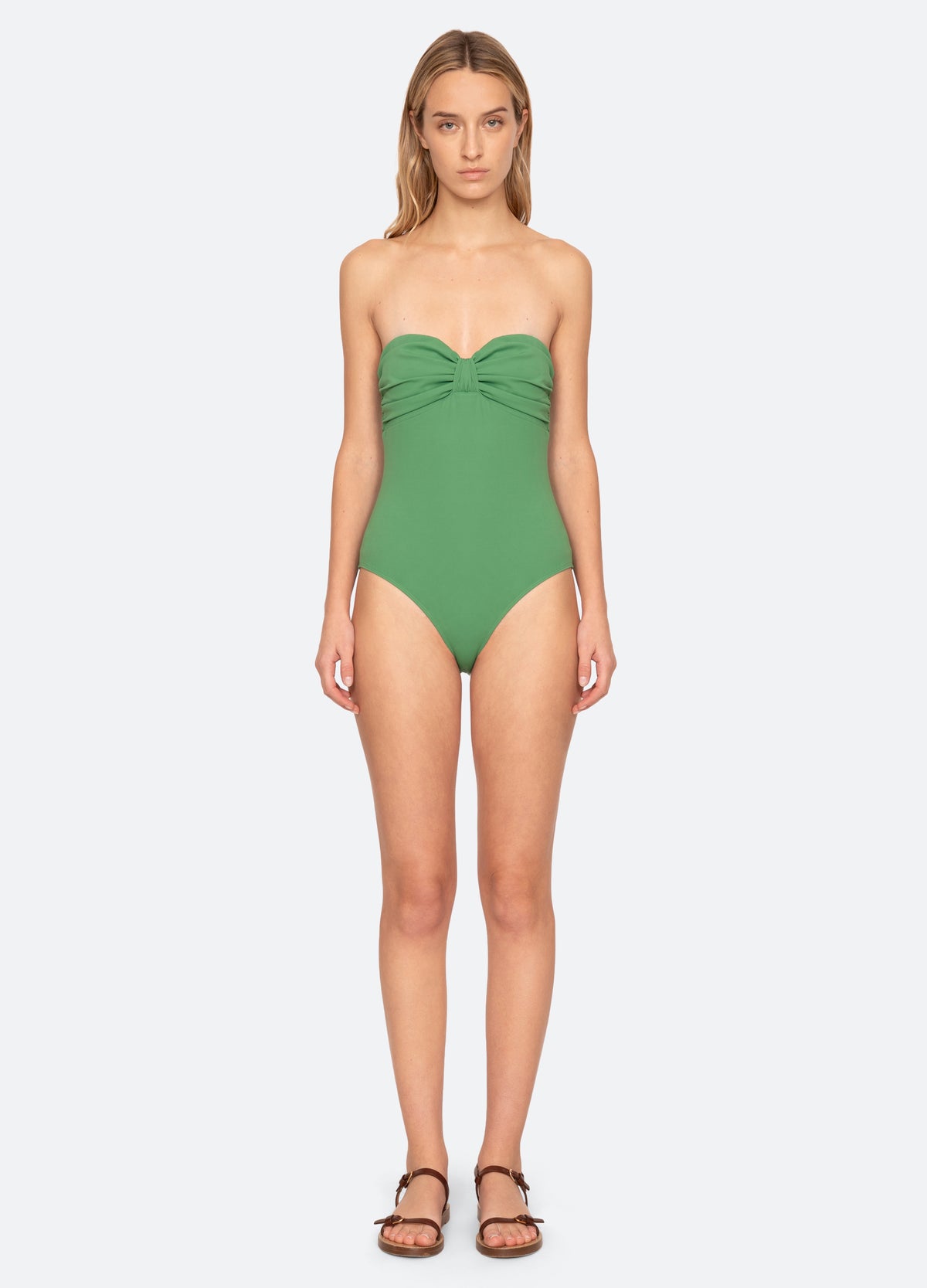 green-carmella one piece-front view - 5