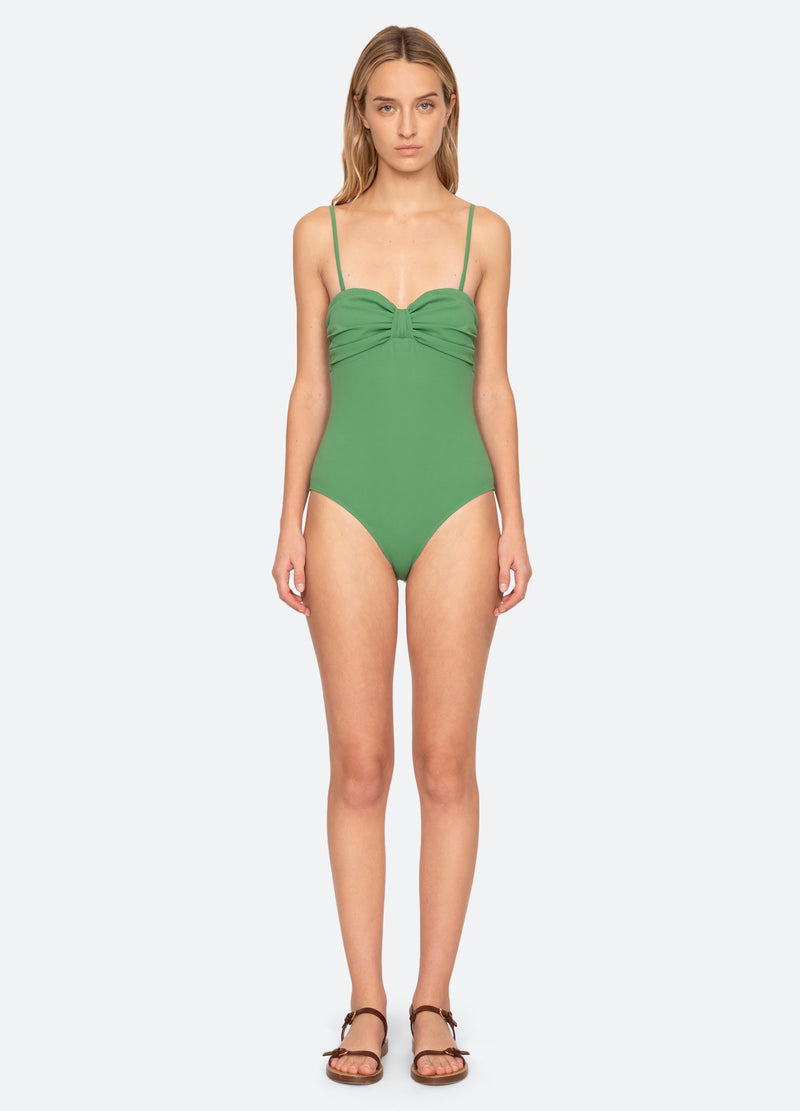 green-carmella one piece-front view 2 - 6