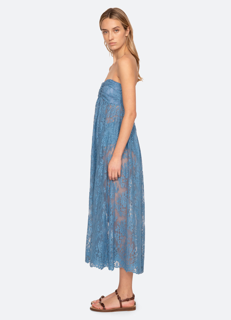 blue-carmella lace dress-side view - 3