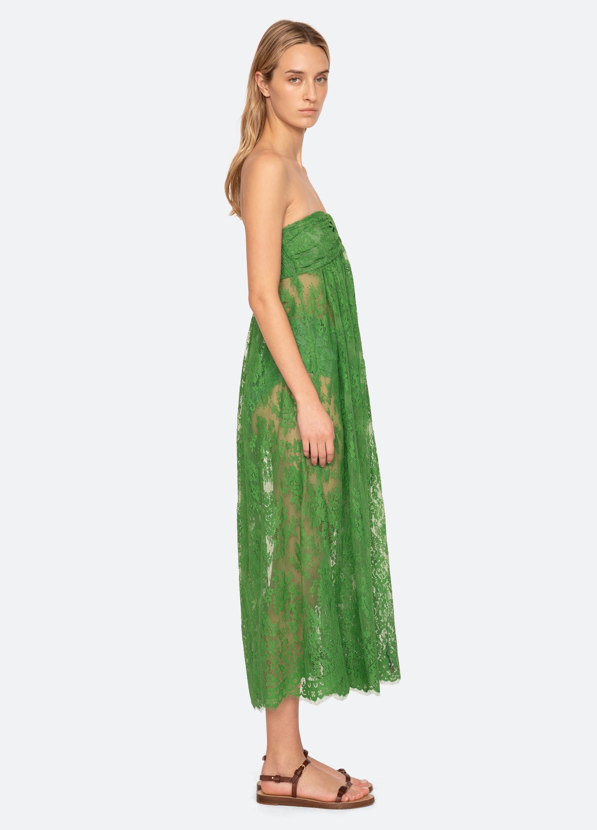 green-carmella lace dress-side view - 10