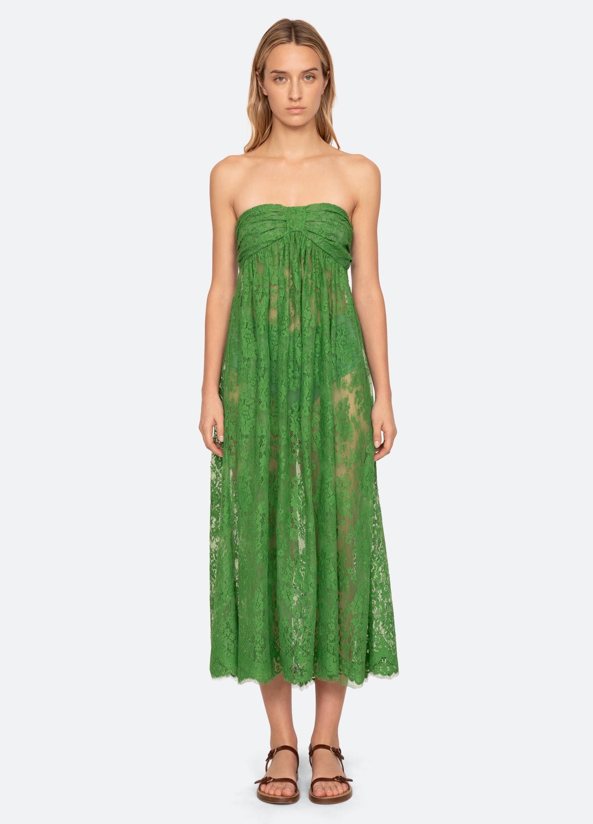 green-carmella lace dress-front view - 12