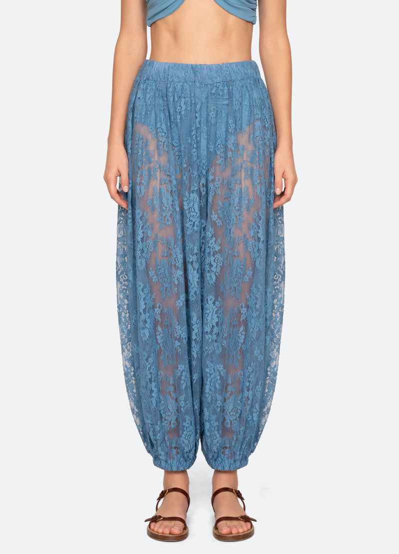 blue-carmella pants-front view - 2