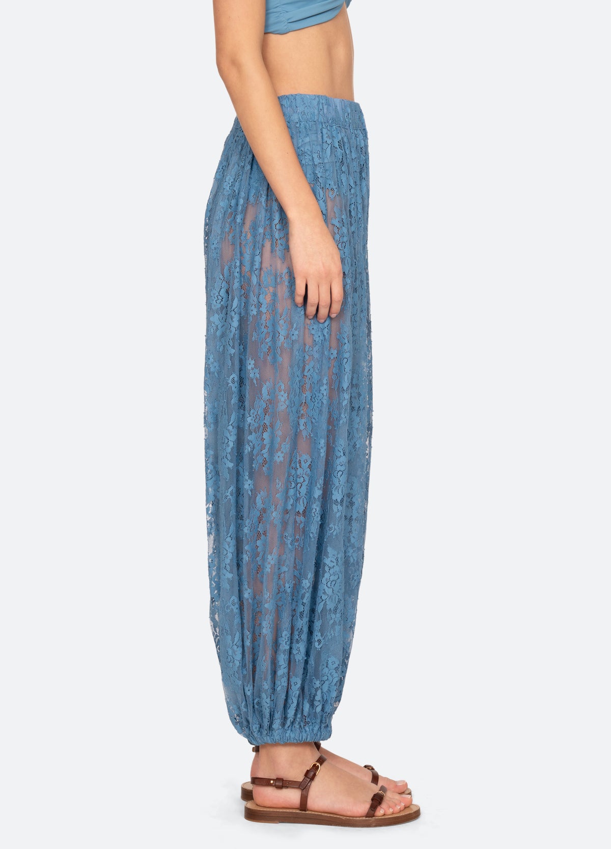 blue-carmella pants-side view - 4