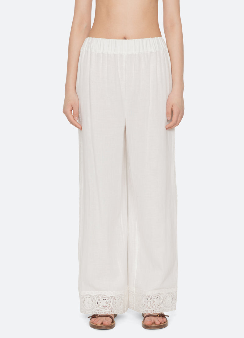 cream-gardener coverup pants-front view - 1