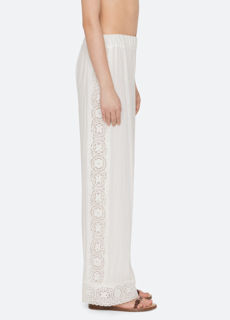 cream-gardener coverup pants-side view - 3