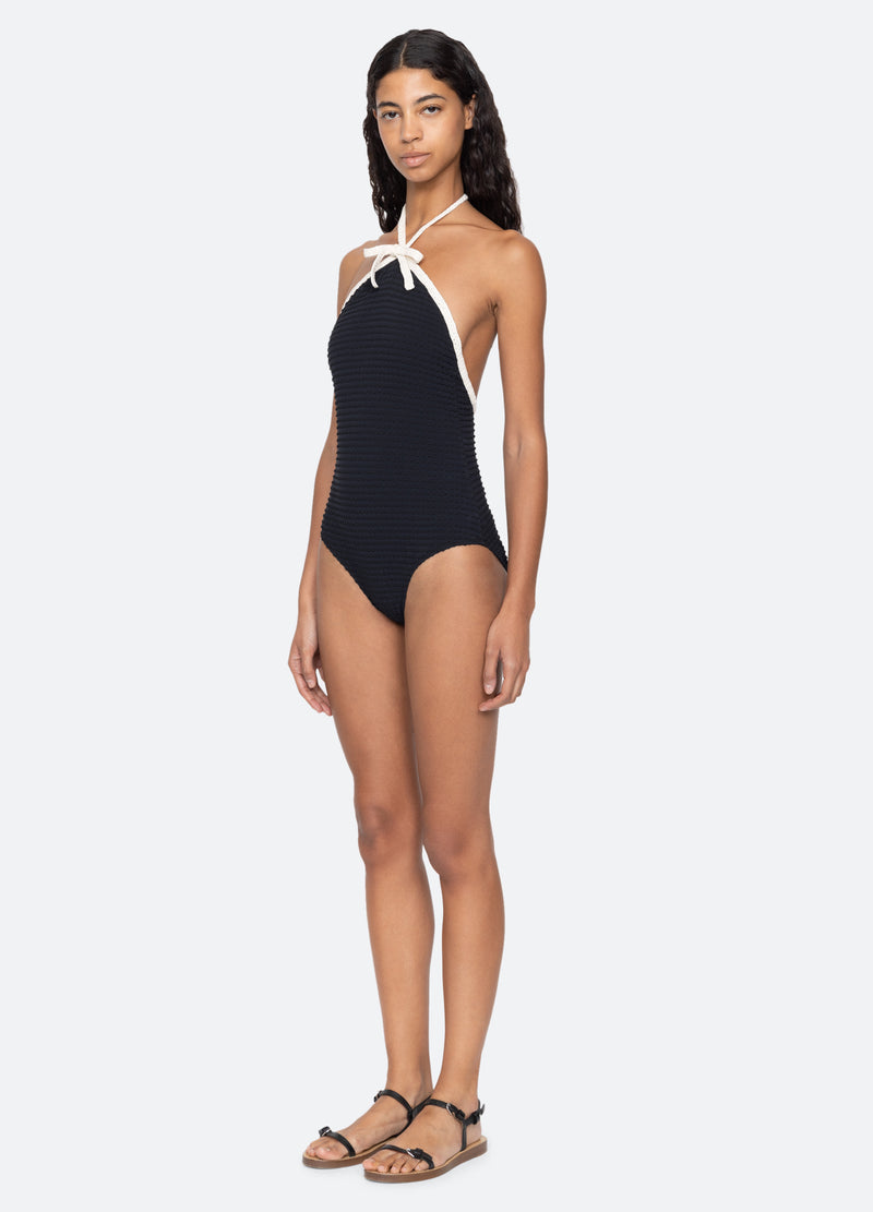 black-lenora one piece-three quarter view - 4