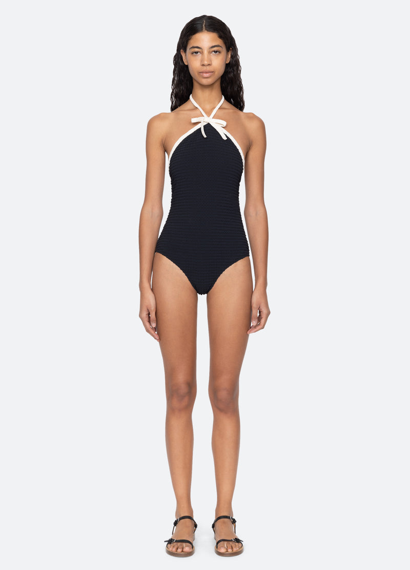 black-lenora one piece-front view - 5