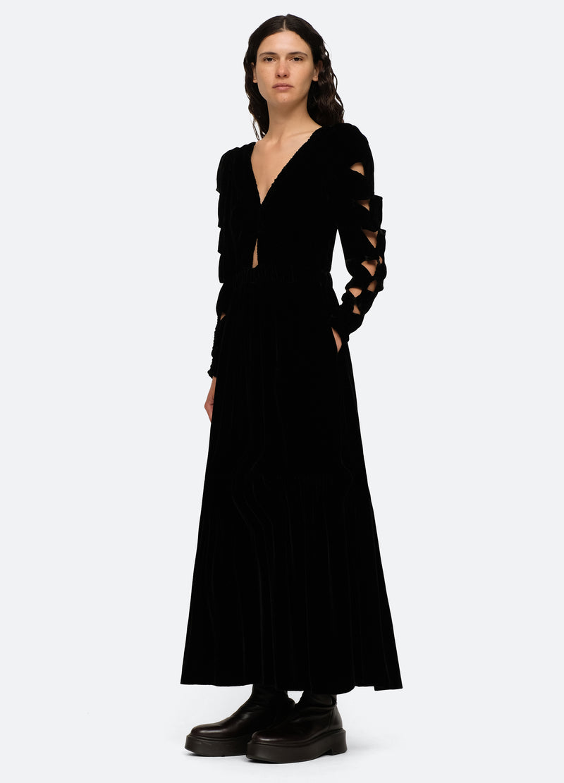 black-mayde cutout dress-three quarter view - 1