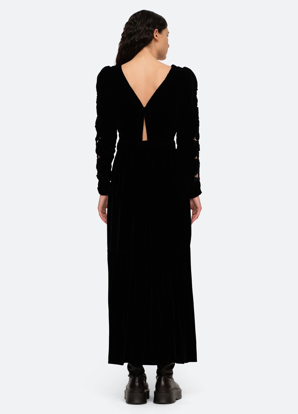 black-mayde cutout dress-back view - 5