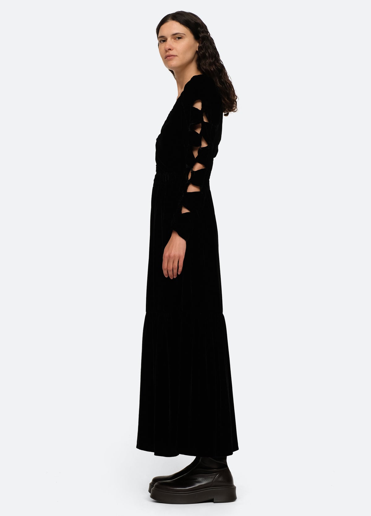 black-mayde cutout dress-side view - 4