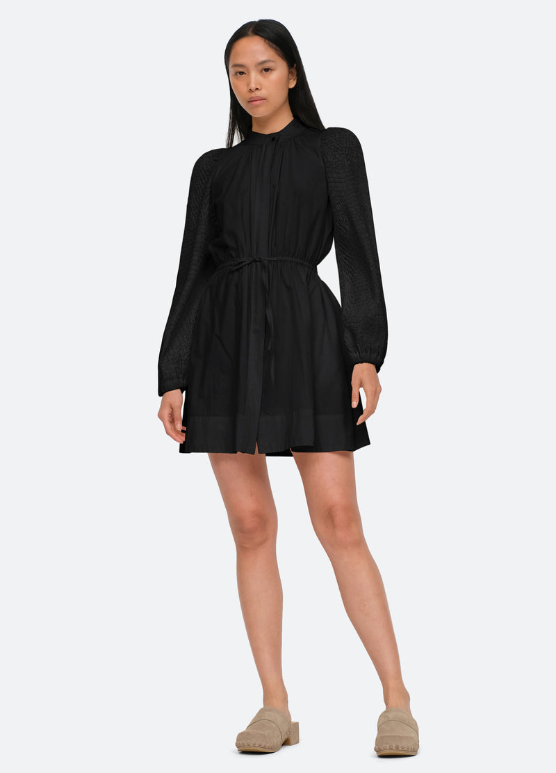 black-casey l/s dress-front view - 4