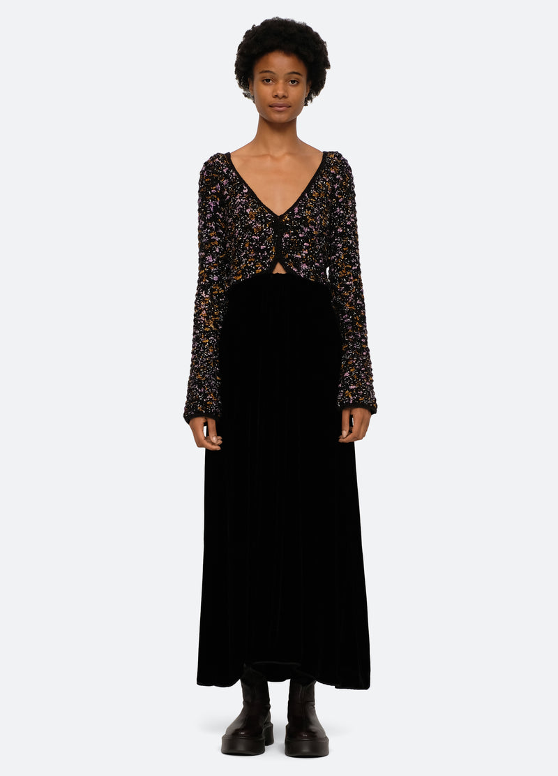 black-cerese dress-front view - 5