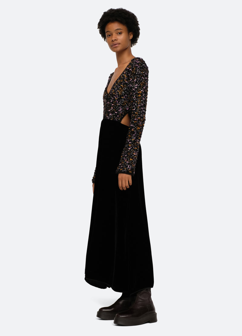 black-cerese dress-side view - 4