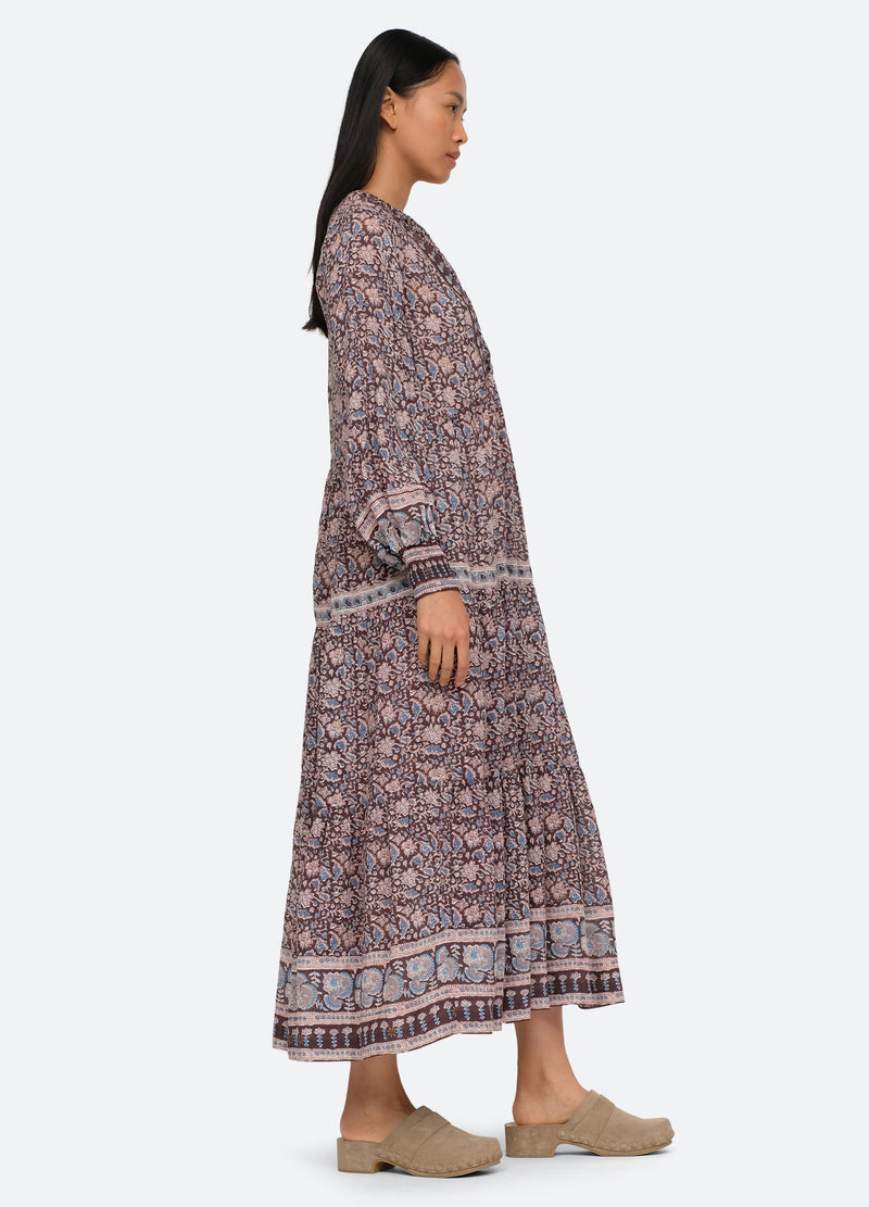 lilac-amaki l/s dress-side view - 3