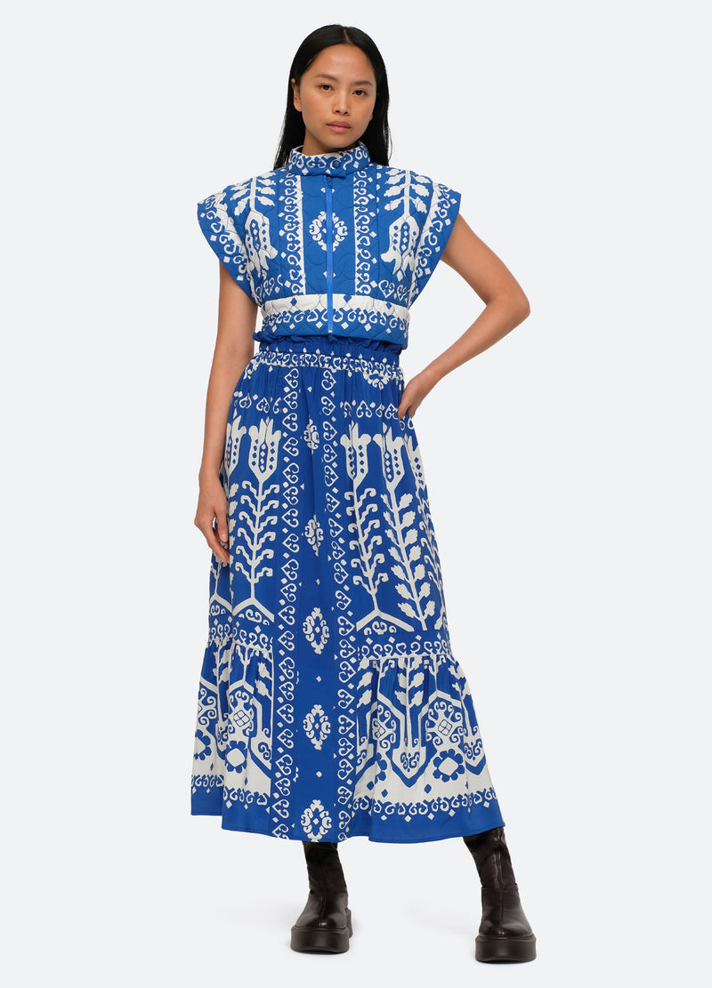 blue-sonia skirt-full body view - 3