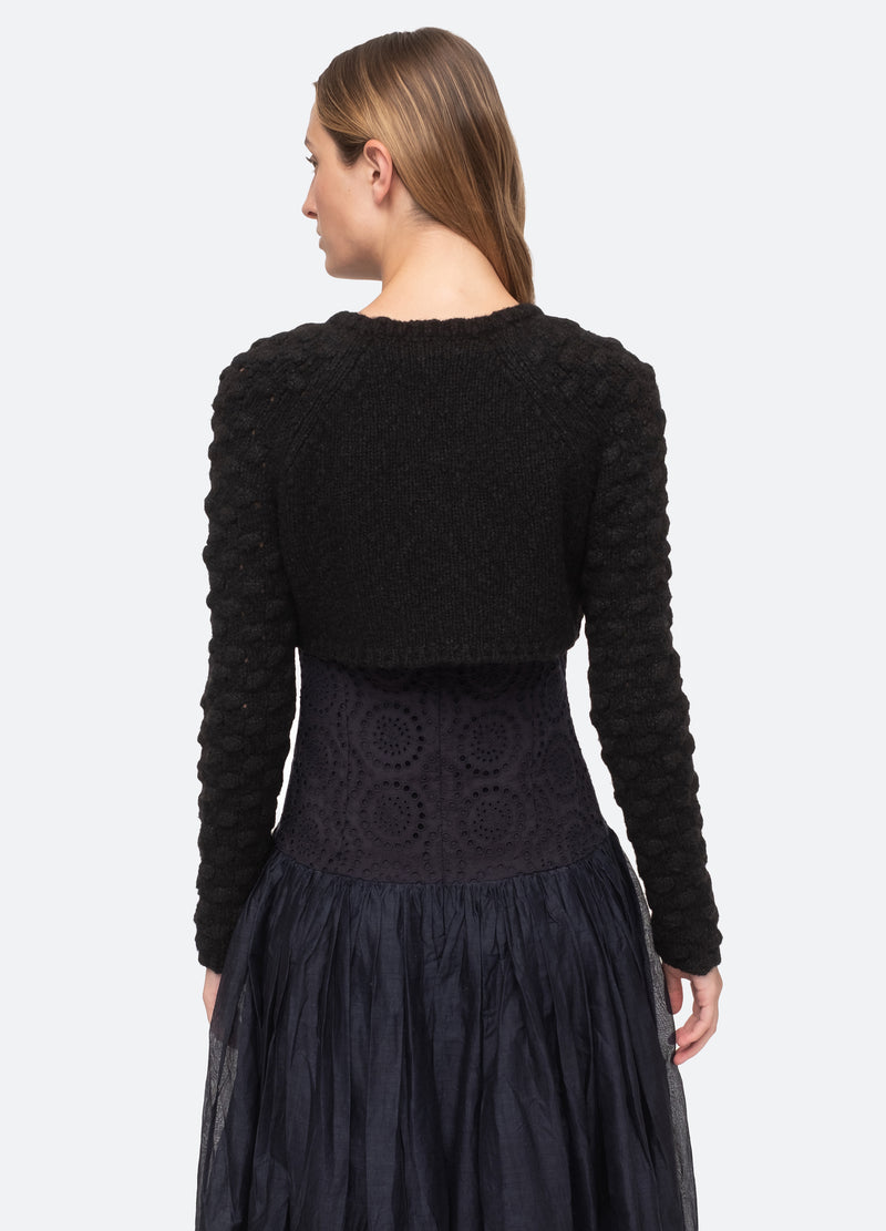 black-teresa cardigan-back view - 2