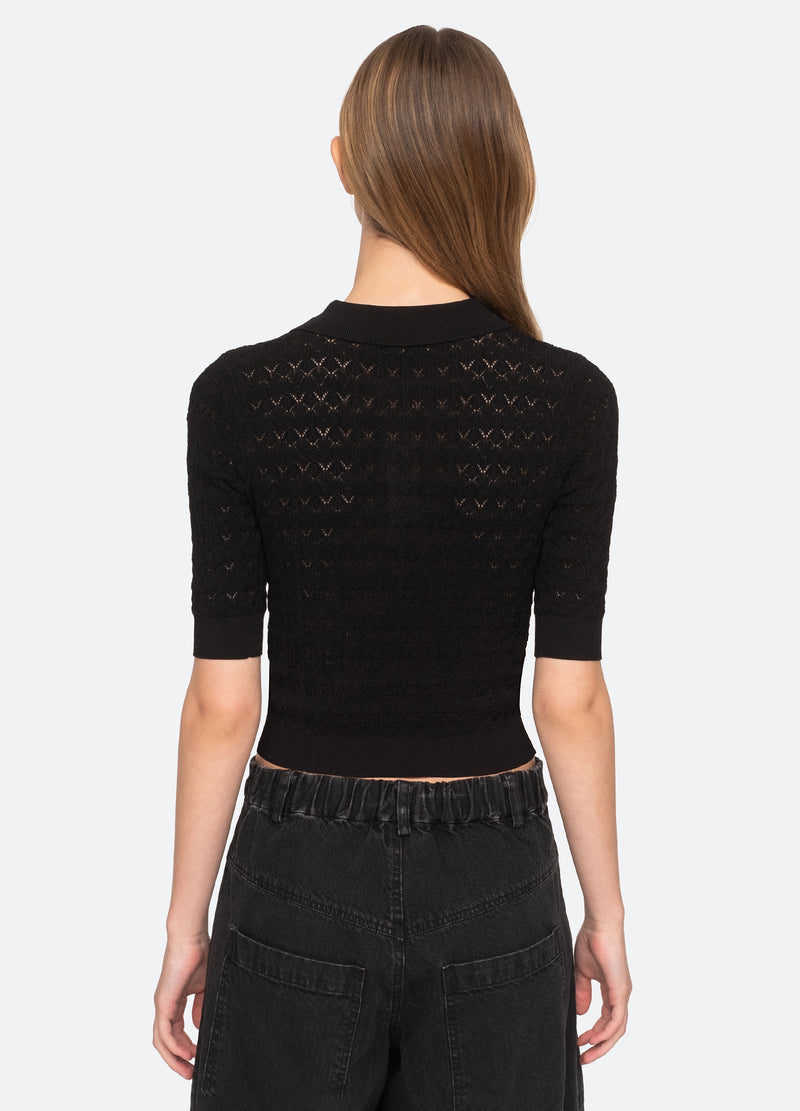 black-rue polo sweater-back view - 2