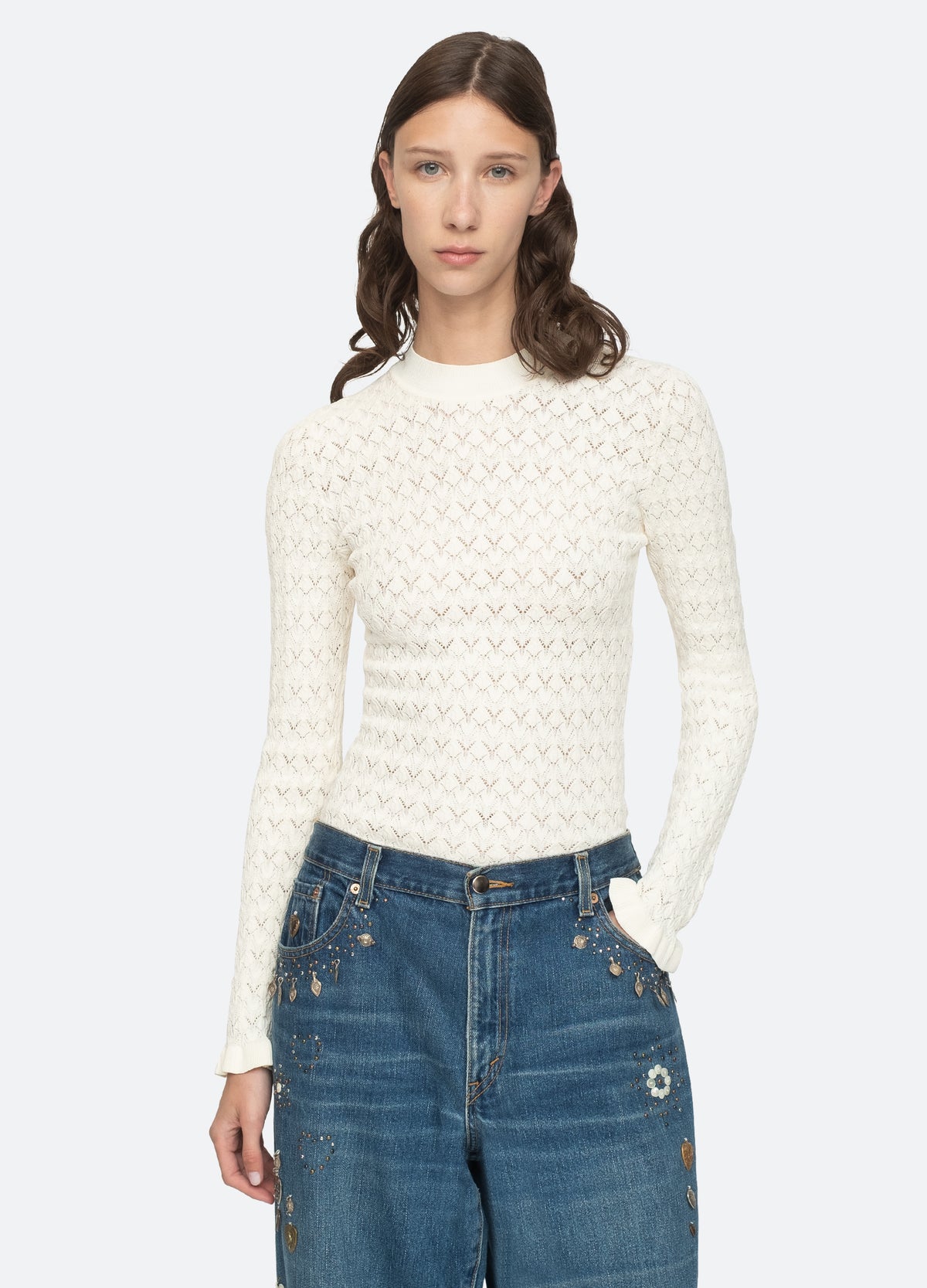 cream-rue sweater-front view - 7