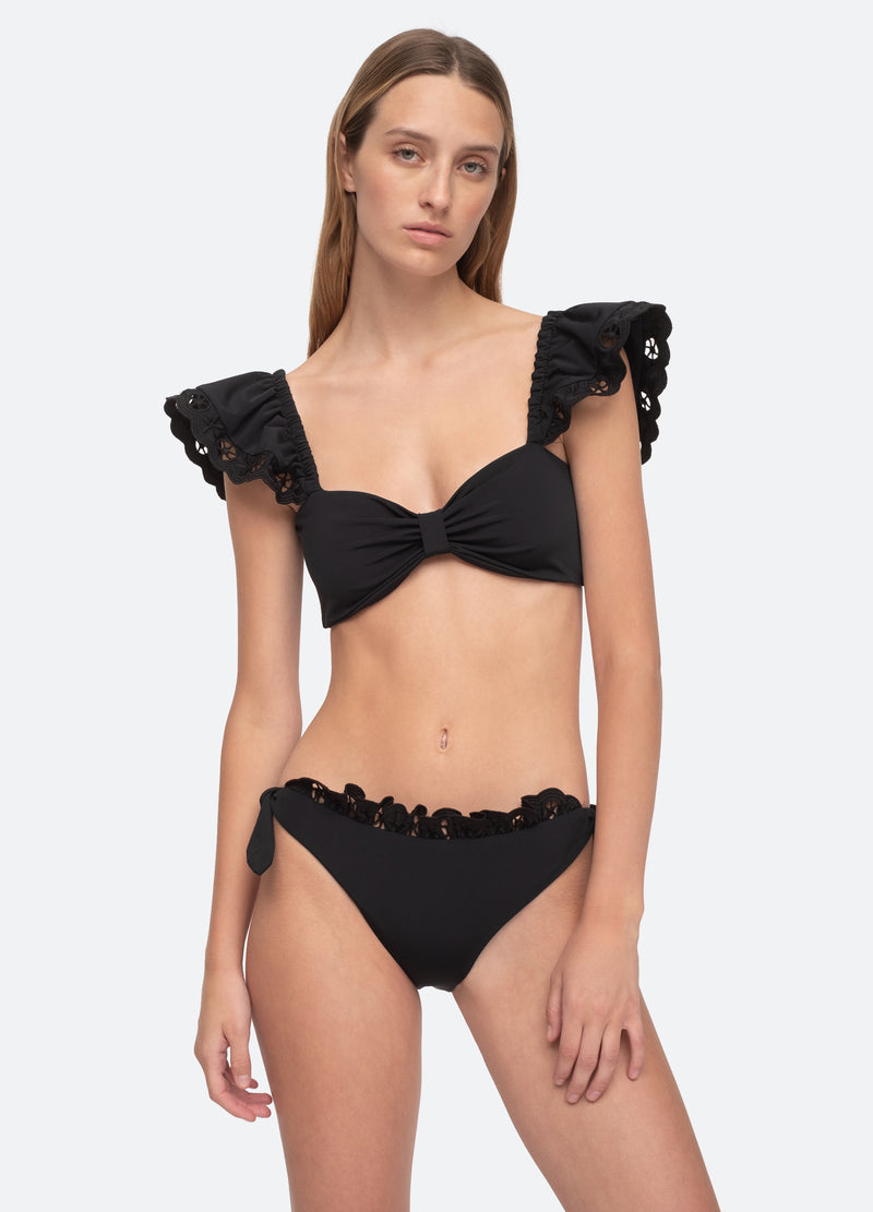 black-arabella bikini top-front view - 1