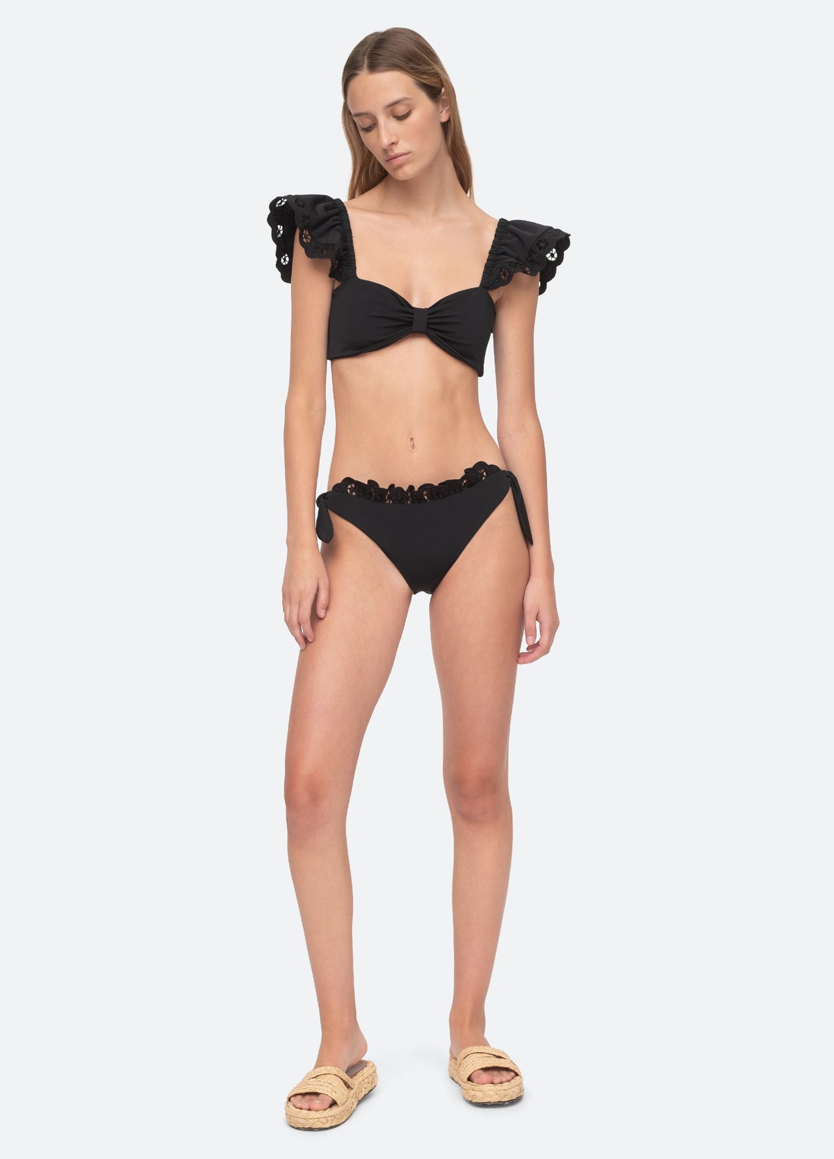 black-arabella bikini top-full body view - 3