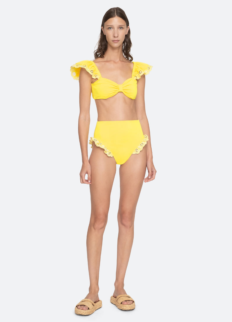 yellow-arabella bikini top-full body view - 10