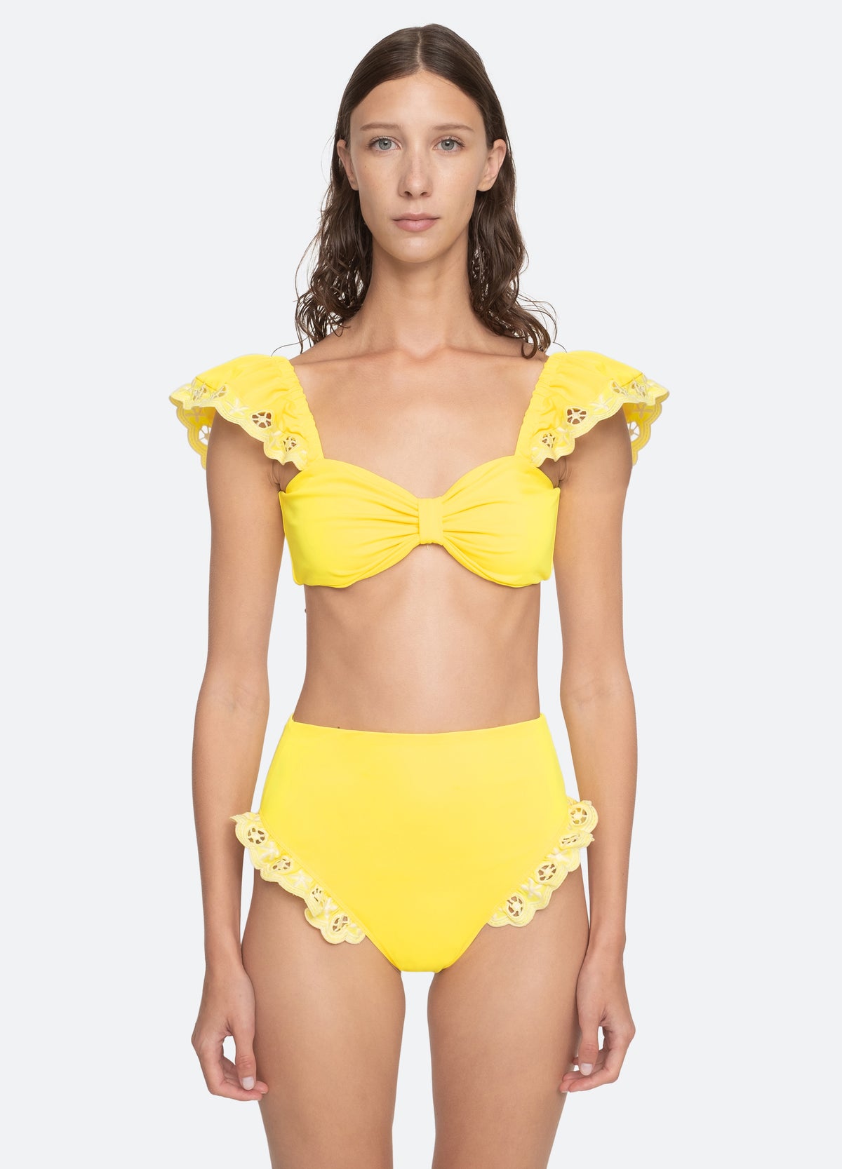 yellow-arabella bikini top-front view 2 - 14