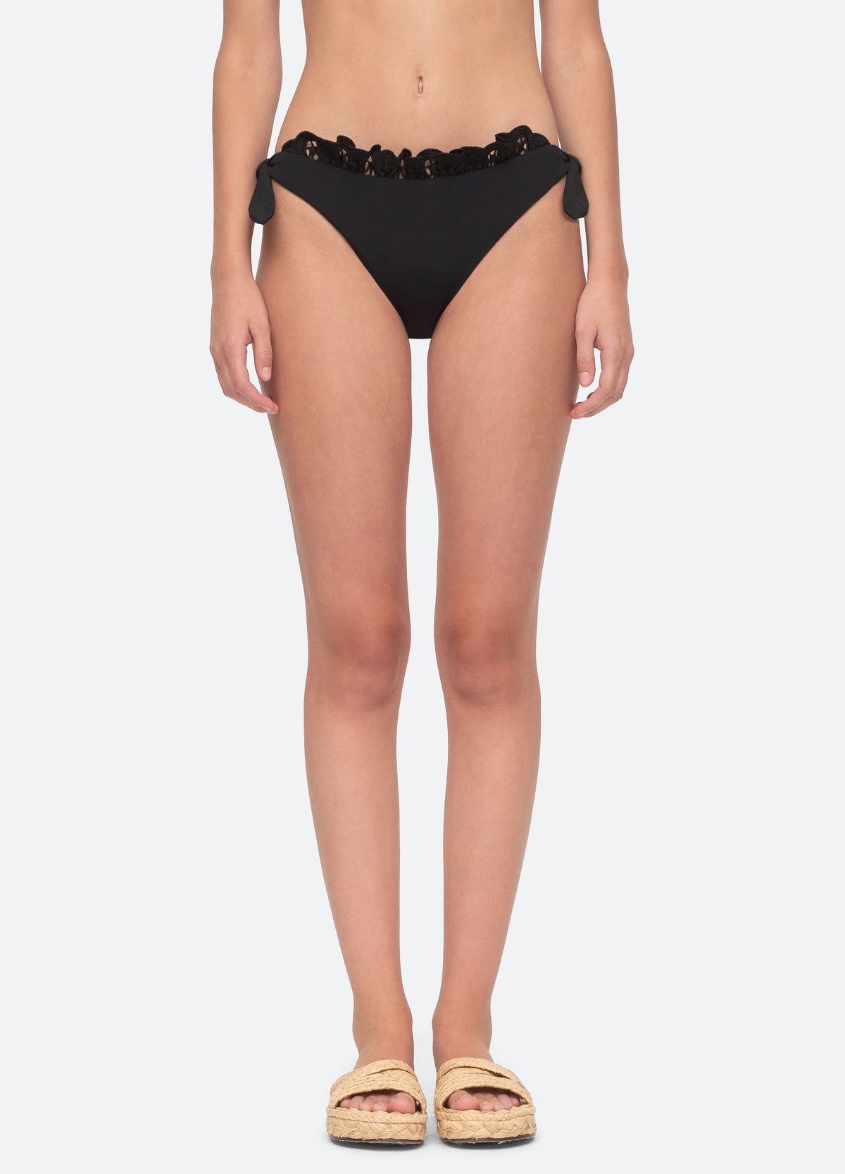 Ruffle Bikini Bottom - Black