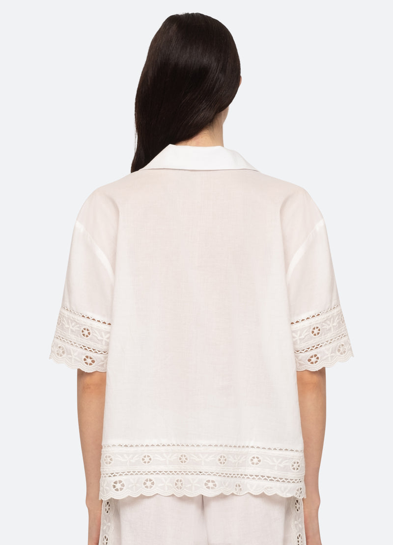 Full Sleeve Women White Rayon Embroidered Shirts at Rs 295/piece