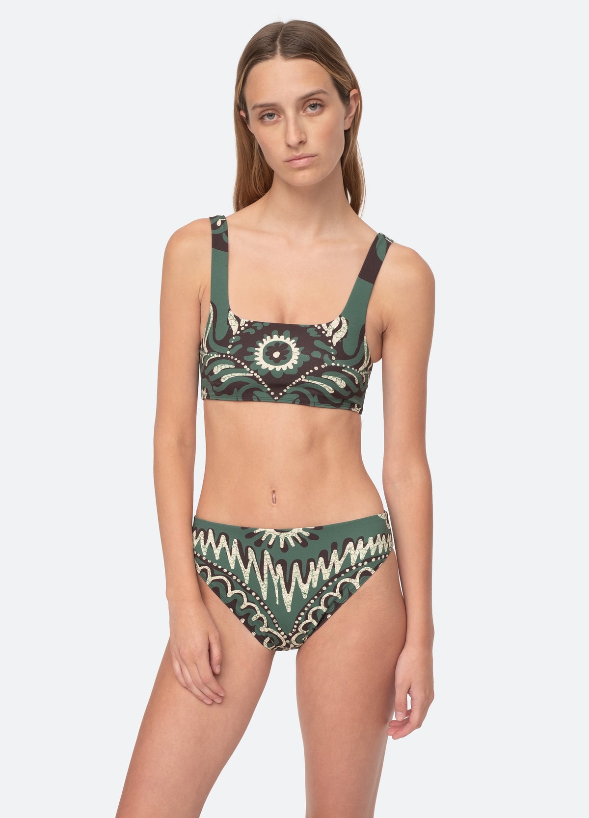 green-charlough bikini top-front view - 2