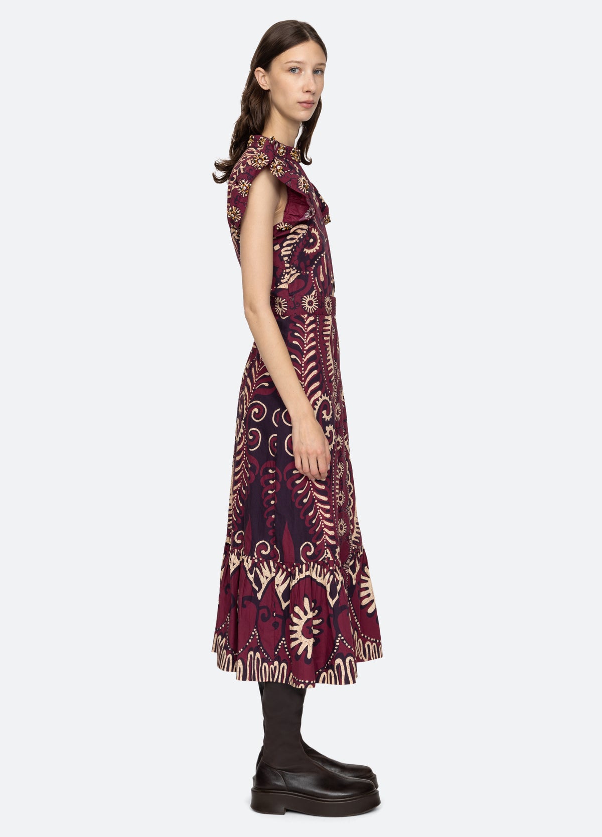 magenta-charlough s/s dress-side view - 11