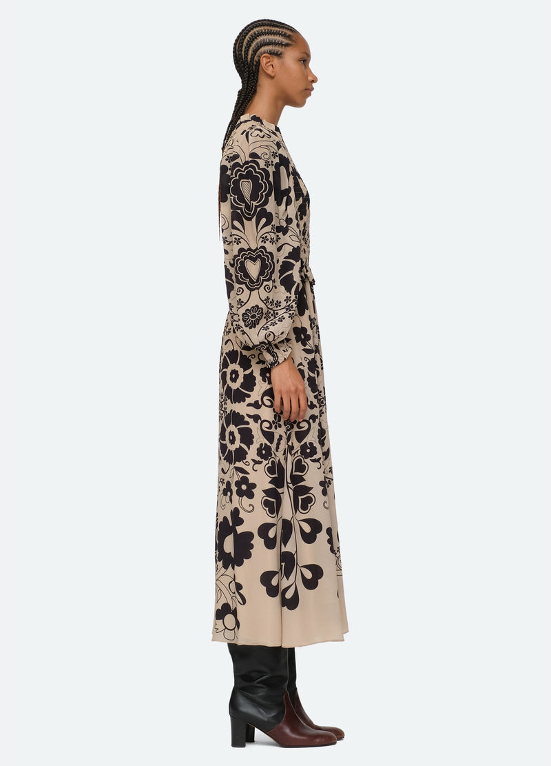 ecru-edna l/s dress-side view - 5