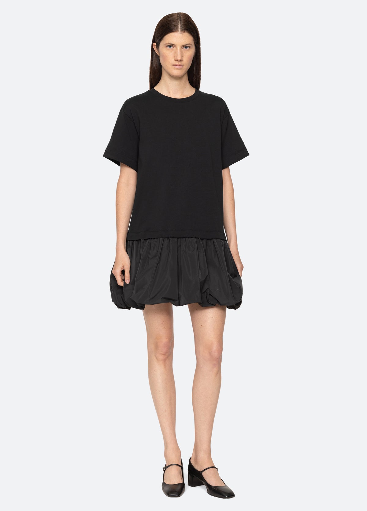 black-belen t-shirt dress-front view 2