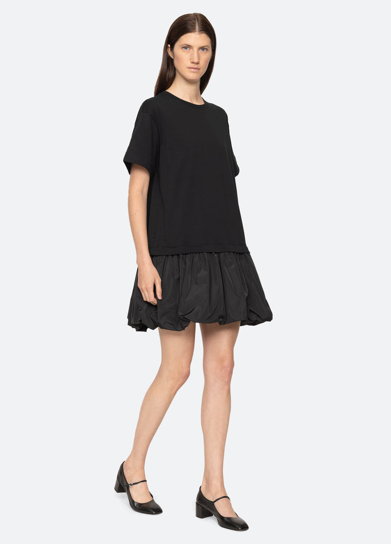 black-belen t-shirt dress-walking view - 6