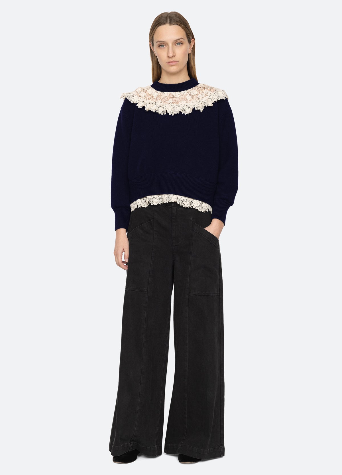 navy-kristeen sweater-full body view - 7