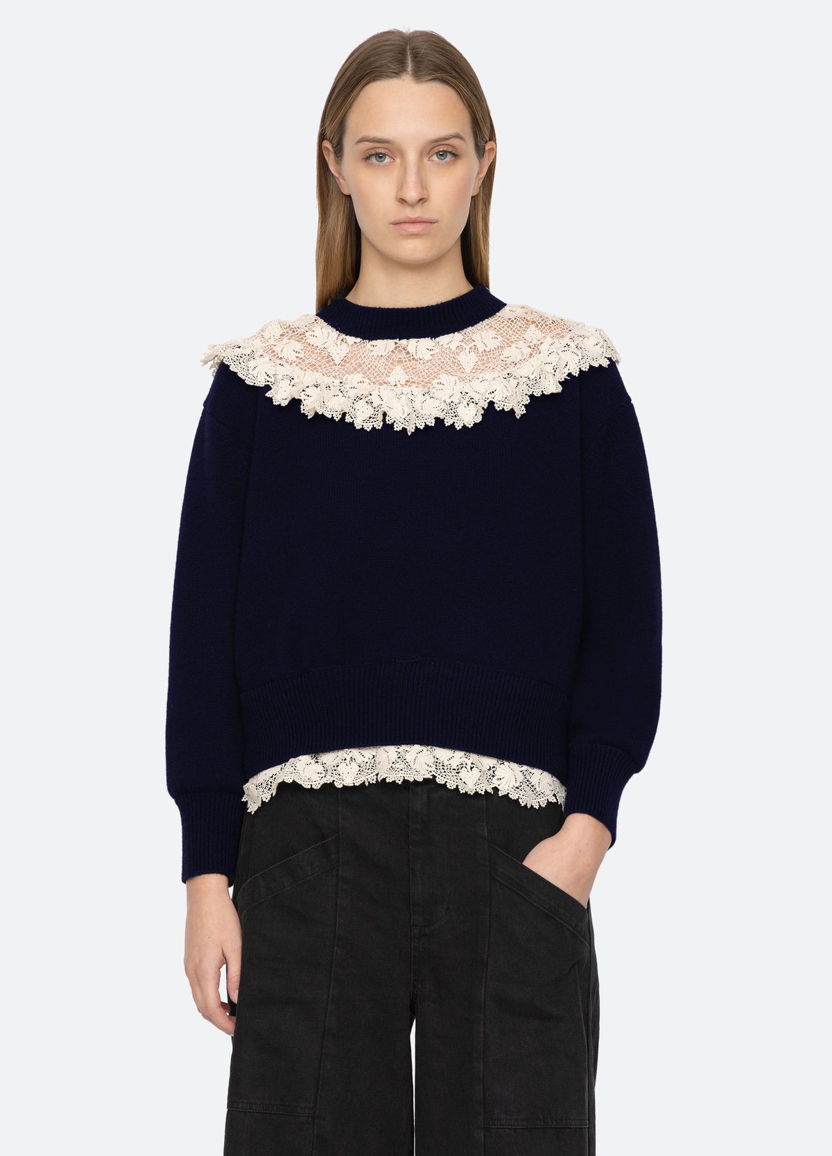 navy-kristeen sweater-front view