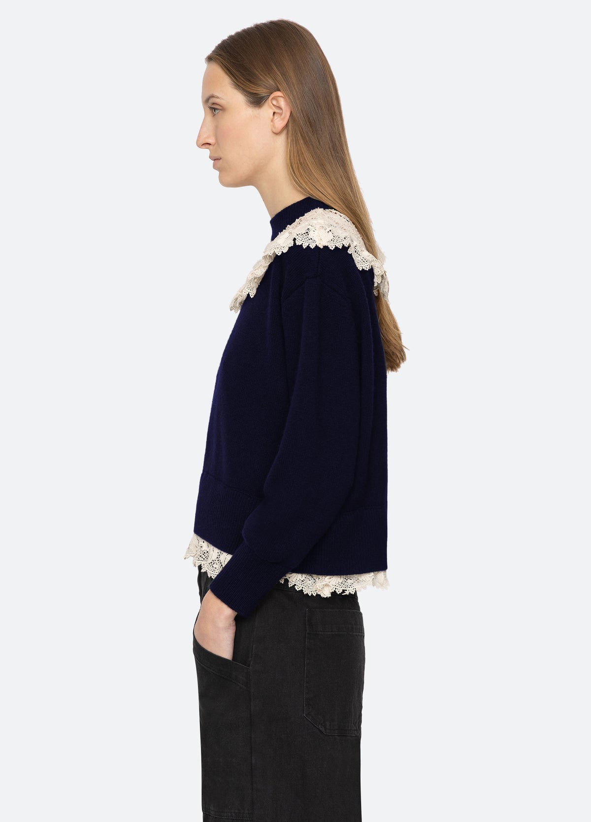 navy-kristeen sweater-side view - 3