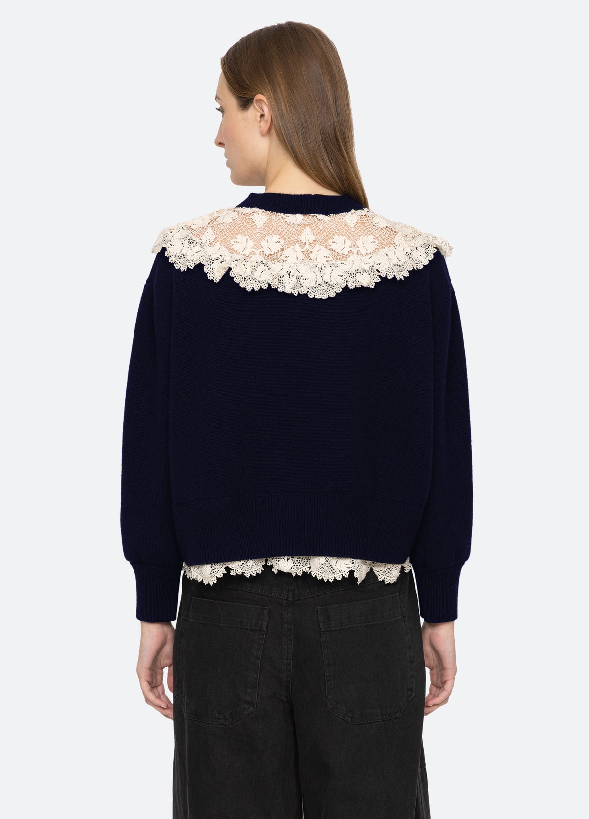 navy-kristeen sweater-back view - 2