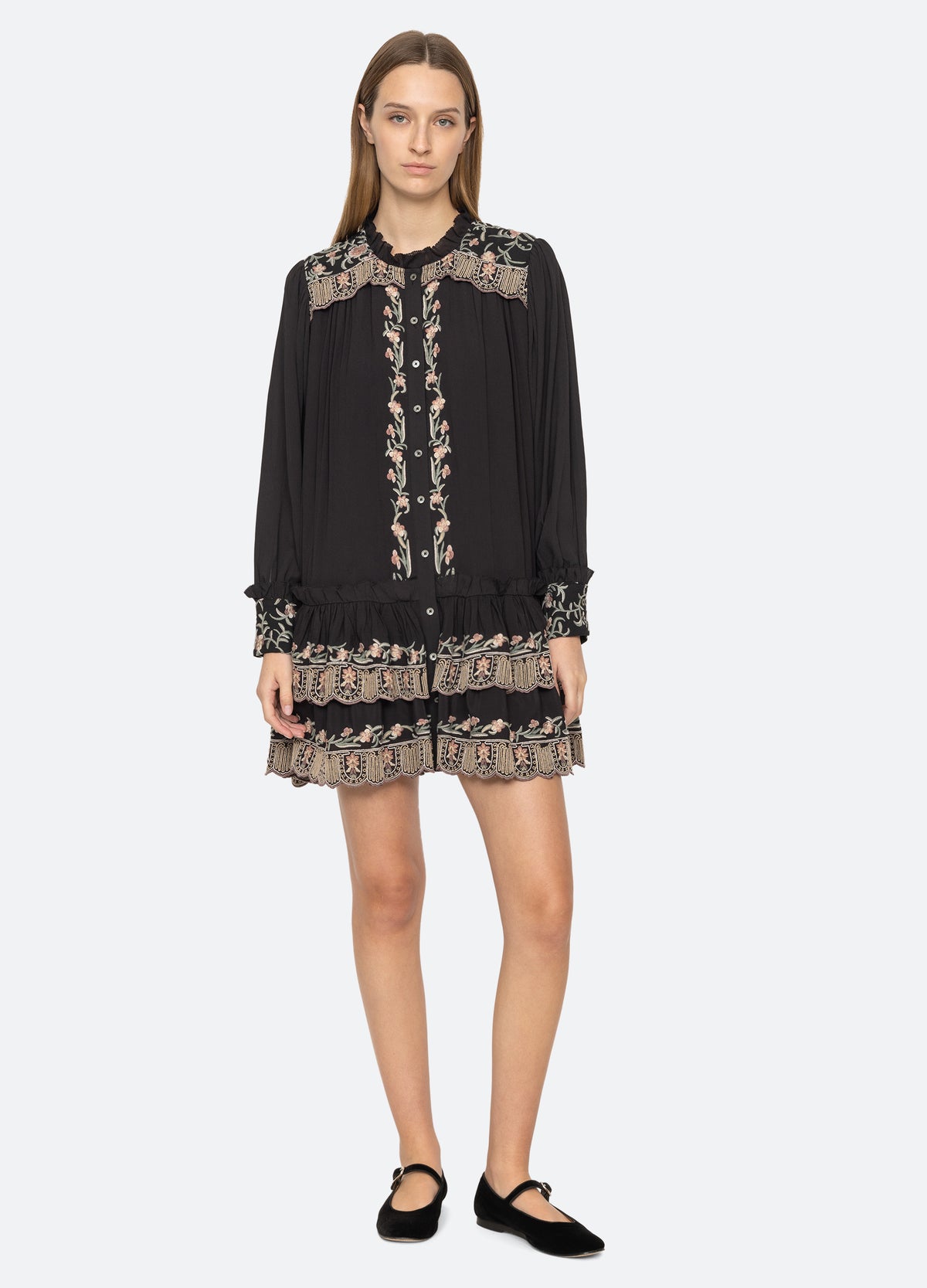 black-lacey tunic-front view