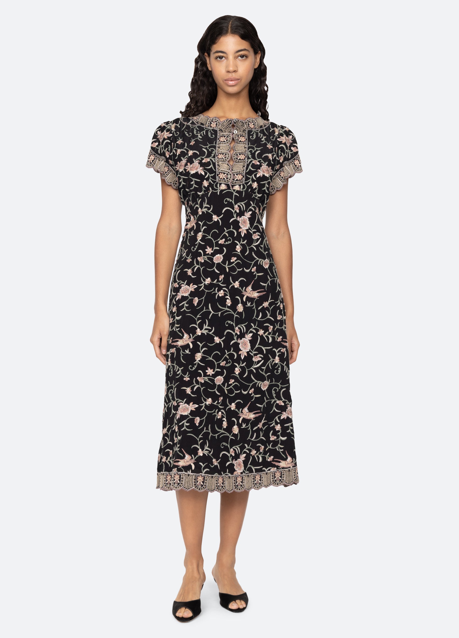 Sea New York Floral Silk outlet & Lace Shift Dress