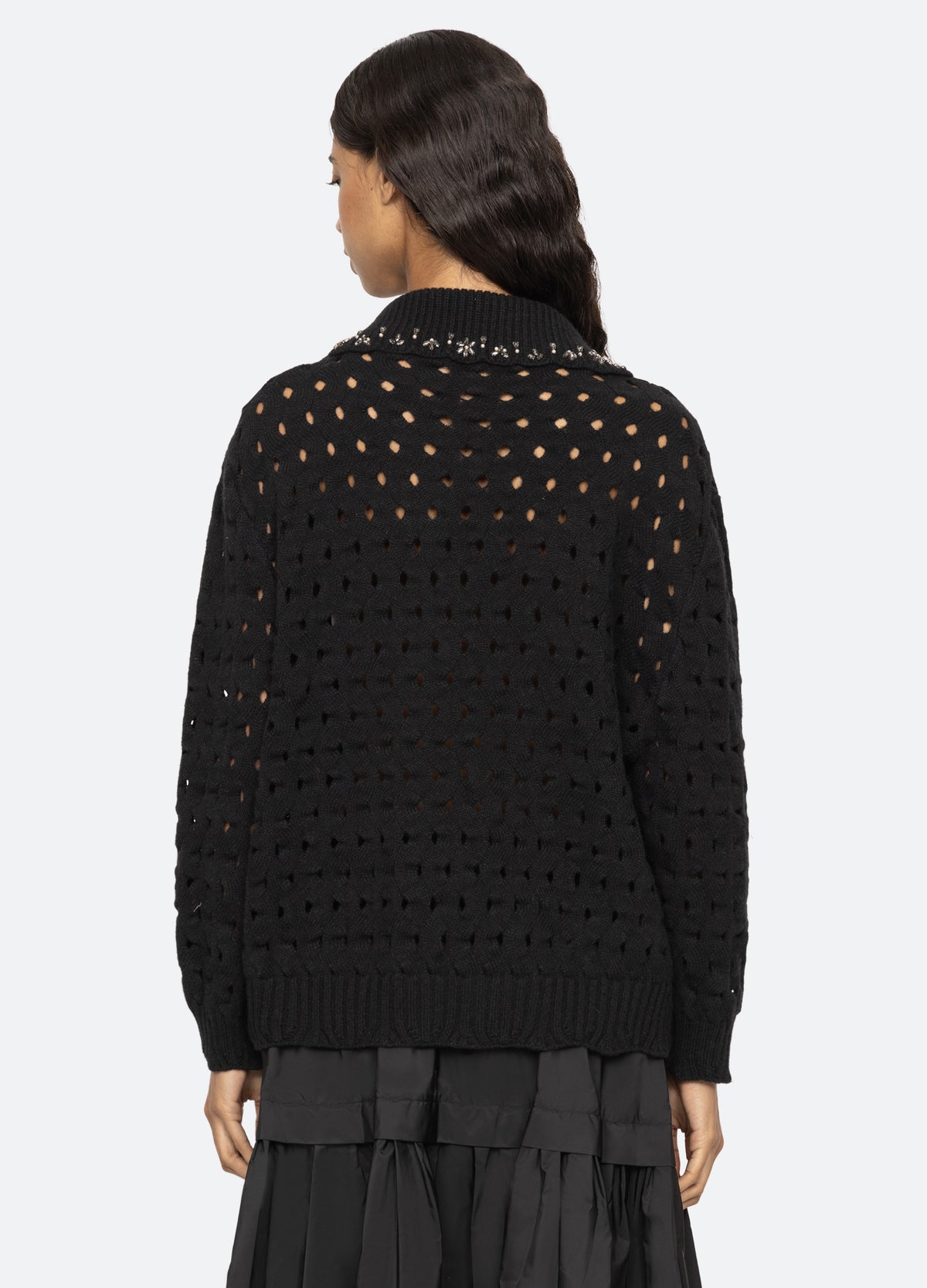 black-leia cardigan-back view - 3