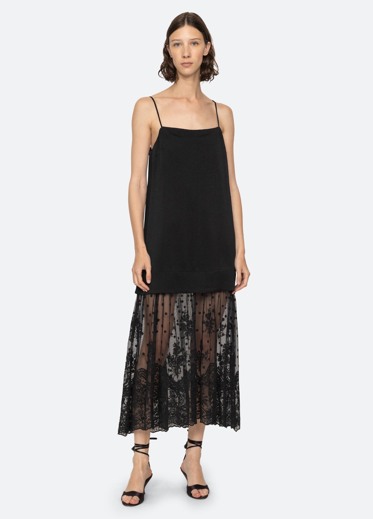 black-noa slip dress-front view