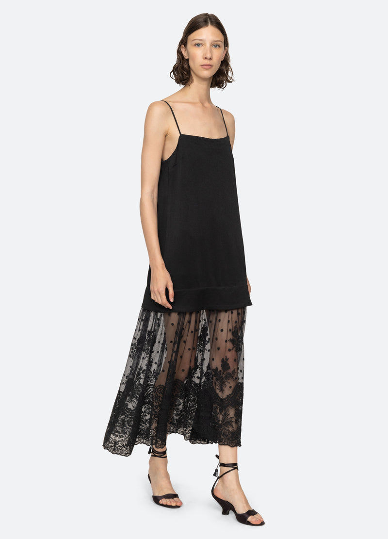 black-noa slip dress-walking view - 5