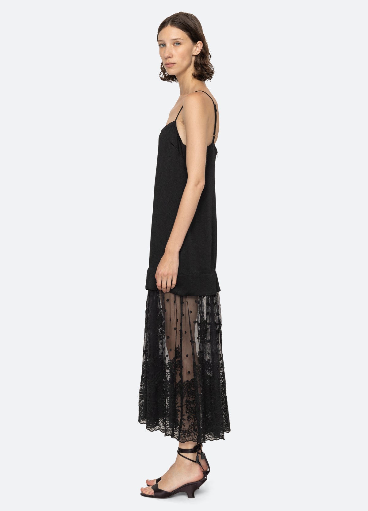 black-noa slip dress-side view - 3