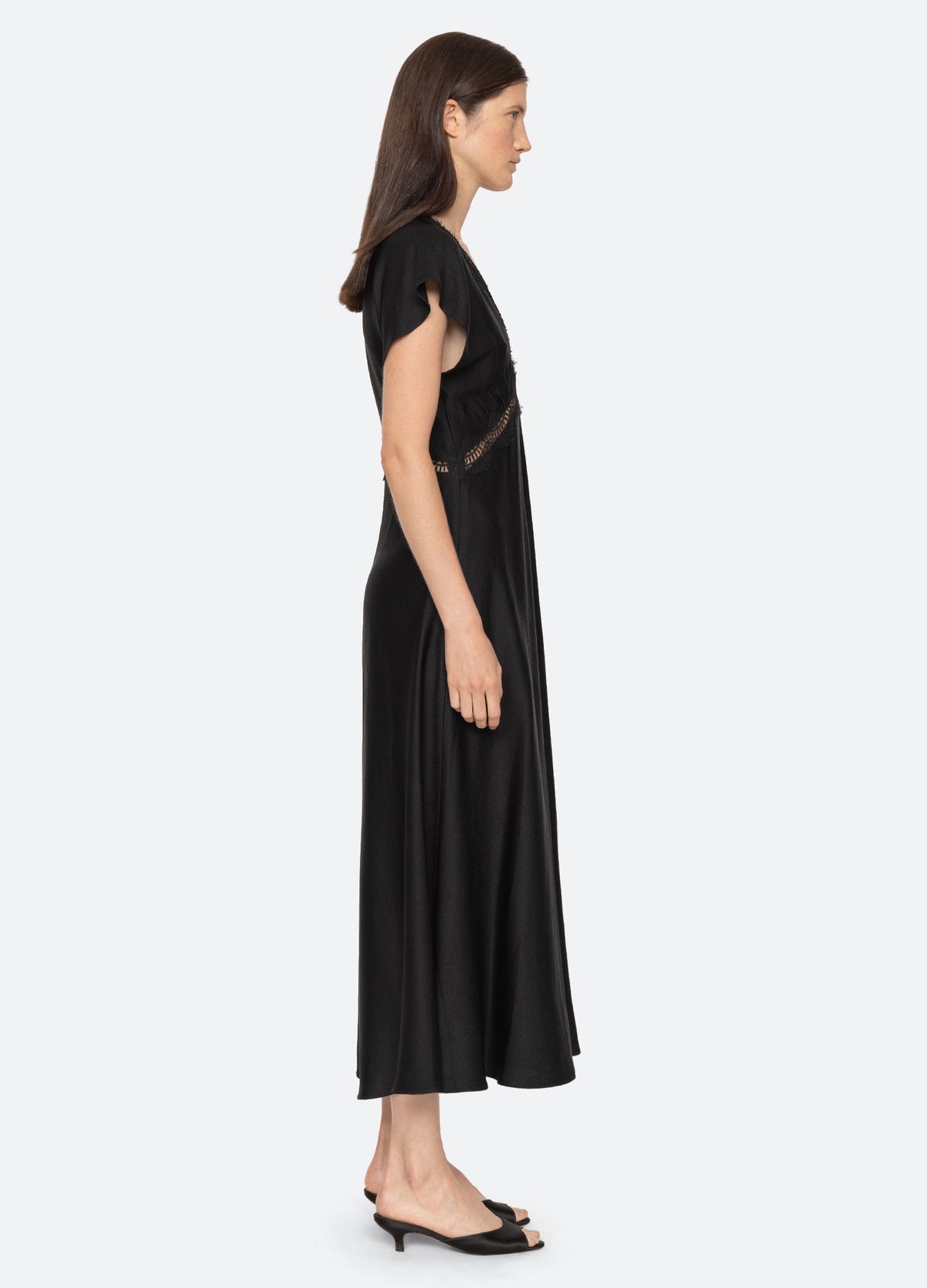 black-noa v-neck dress-side view - 3