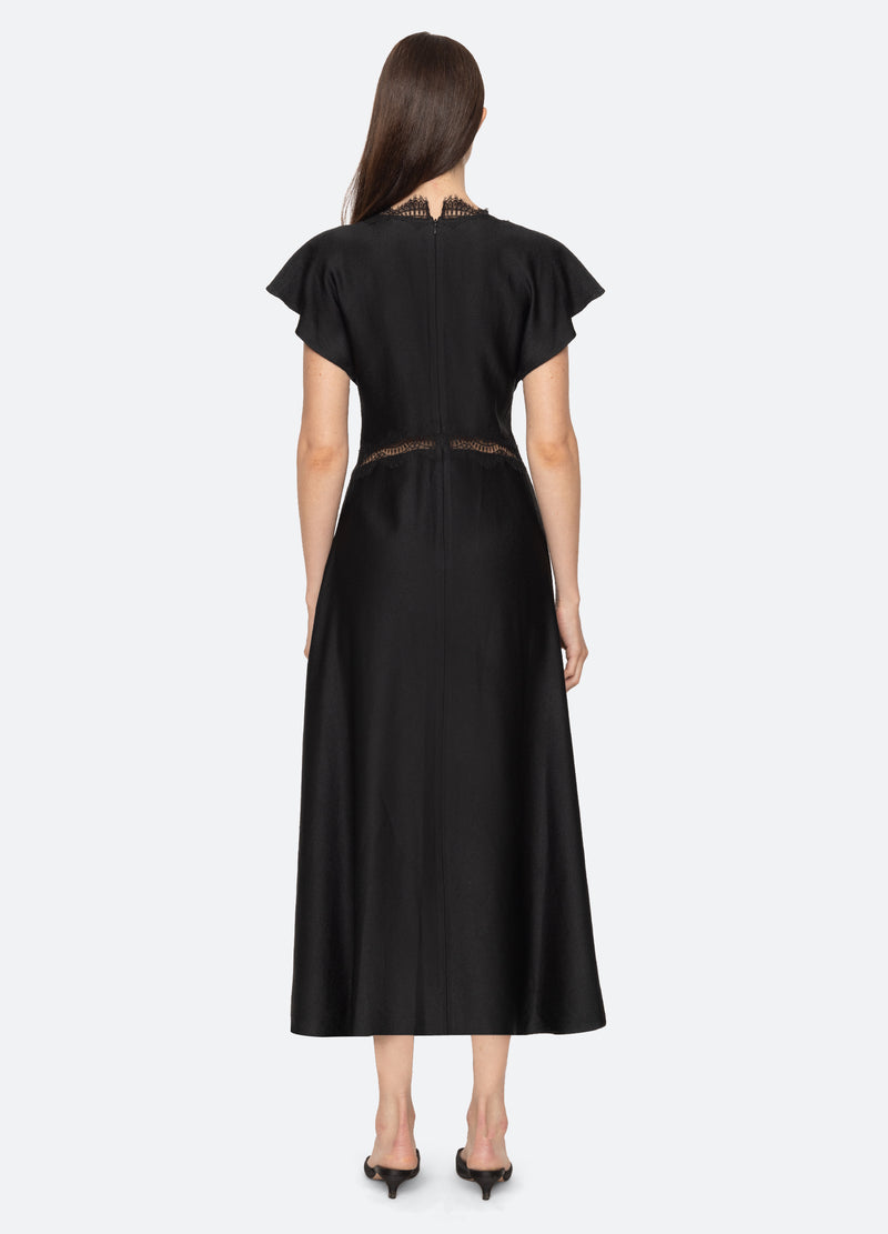 black-noa v-neck dress-back view - 2