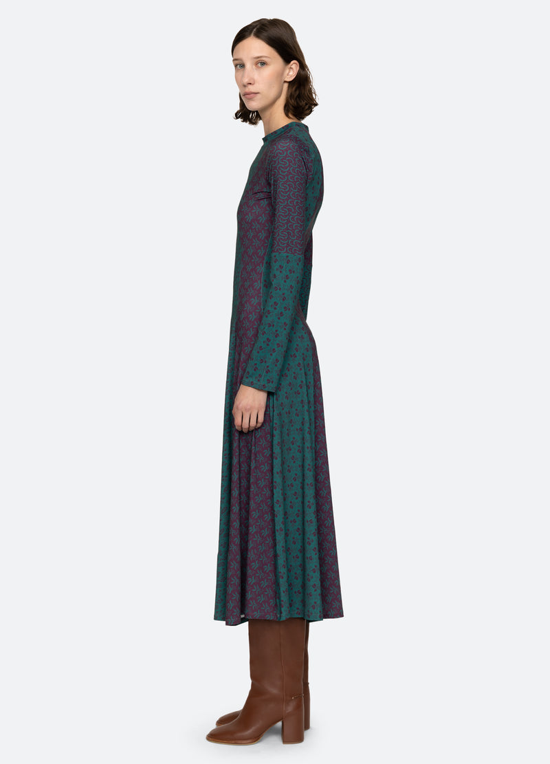 plum-panna l/s dress-side view - 12