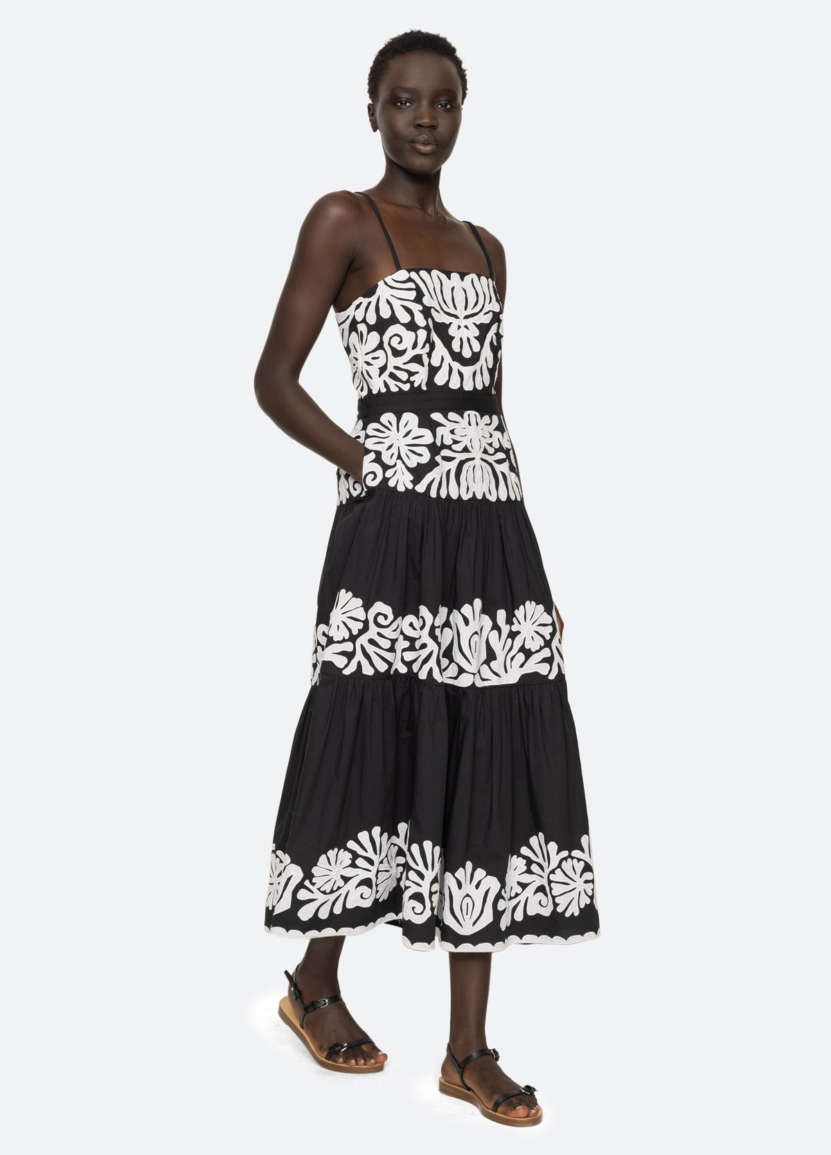 black-agathe dress-walking view