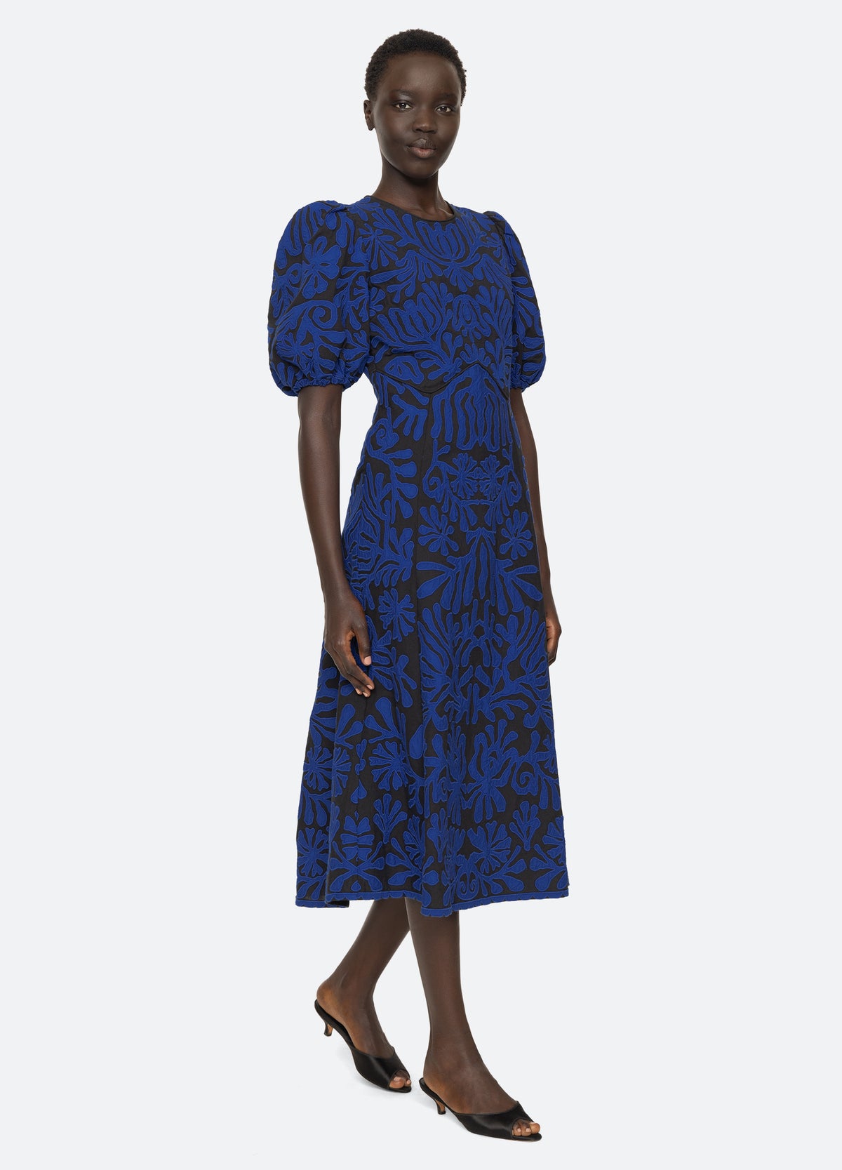 blue-agathe s/s dress-walking view - 9