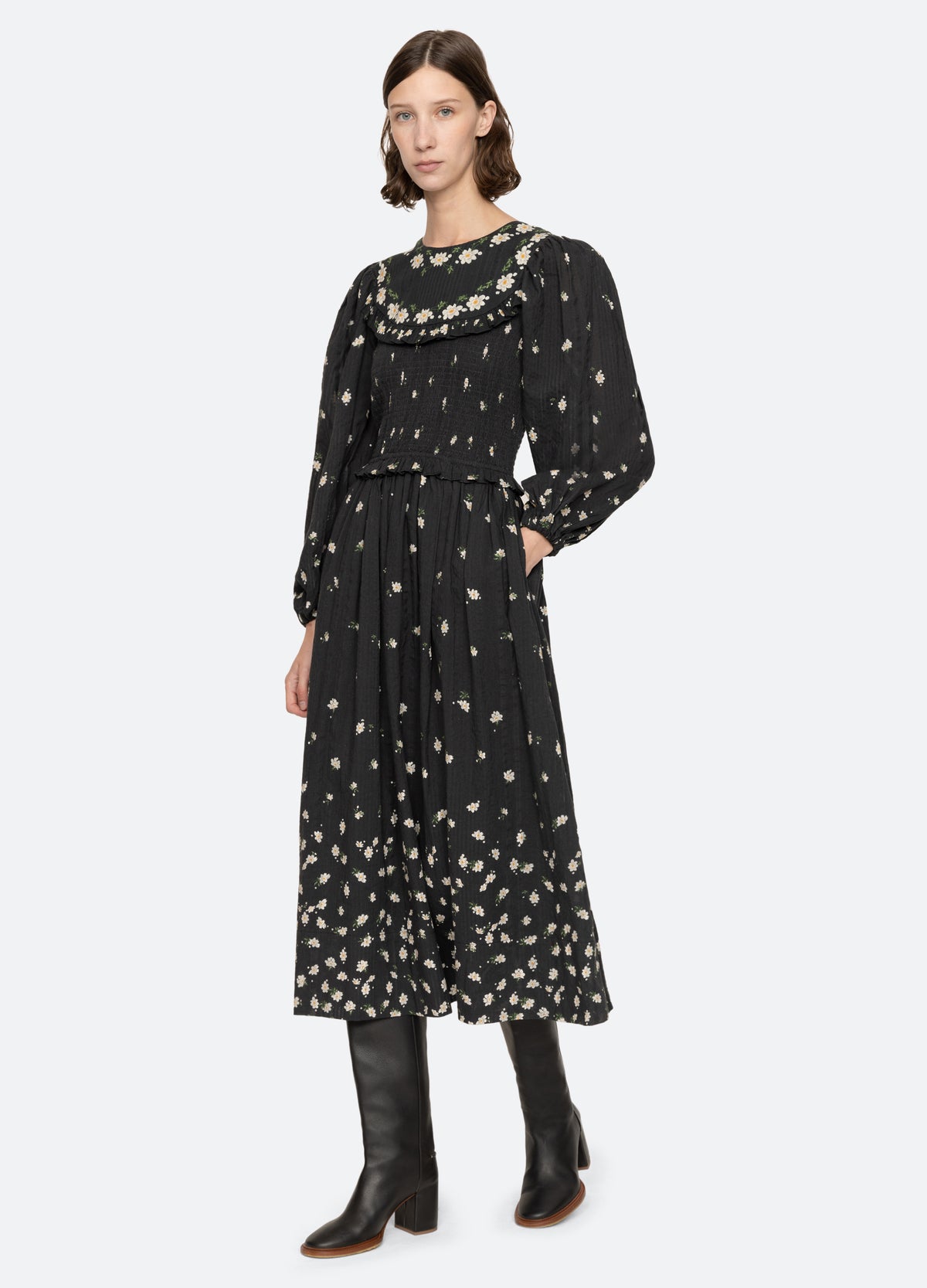 black-elizabeth l/s dress-walking view - 6